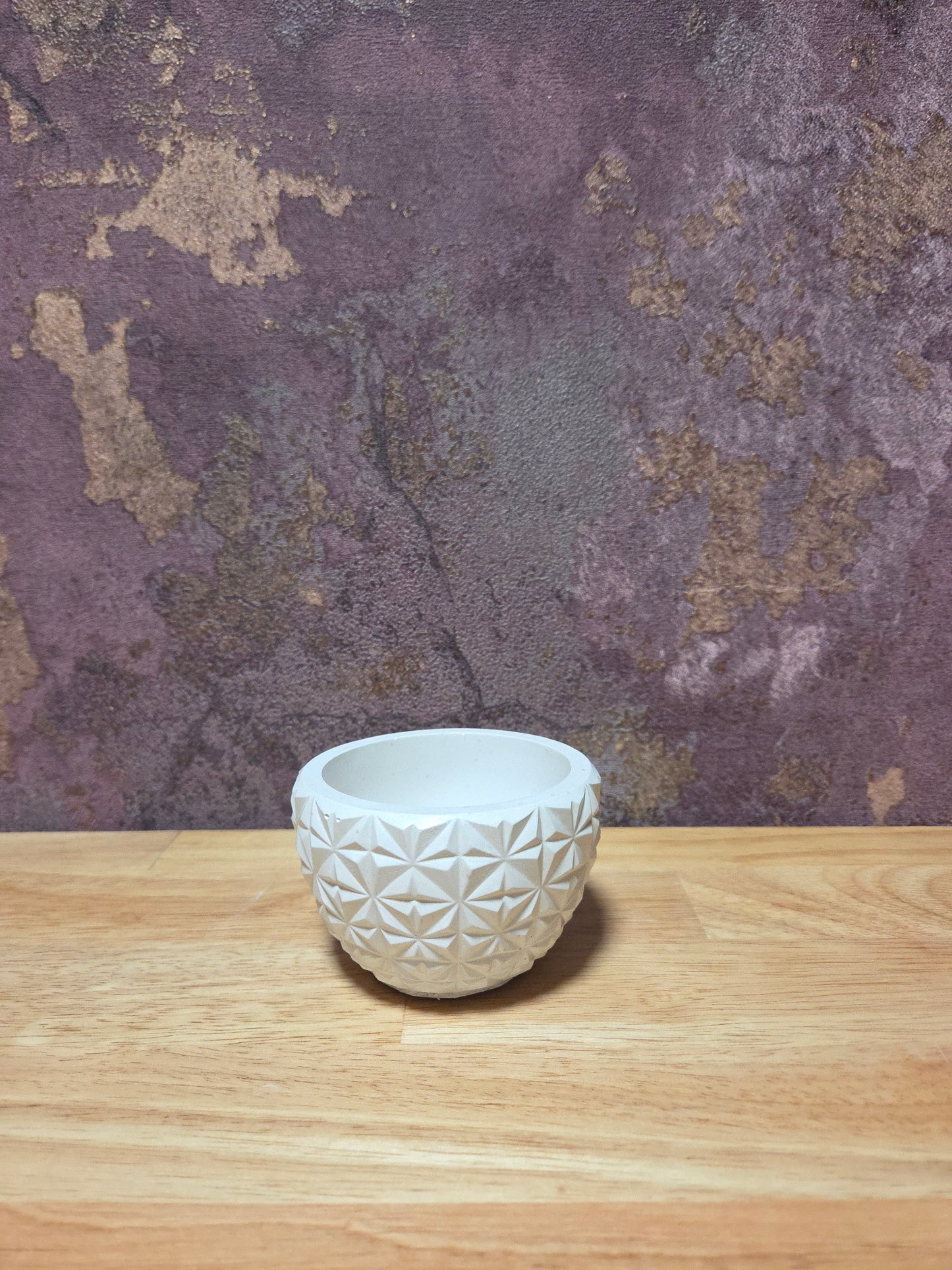 Beige Kaarsenhouder Geo Bloom – Handgemaakt & Minimalistisch