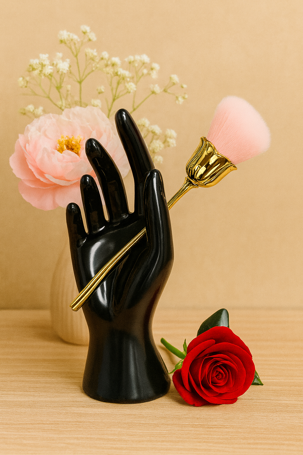 Make-up brush Rose Roze