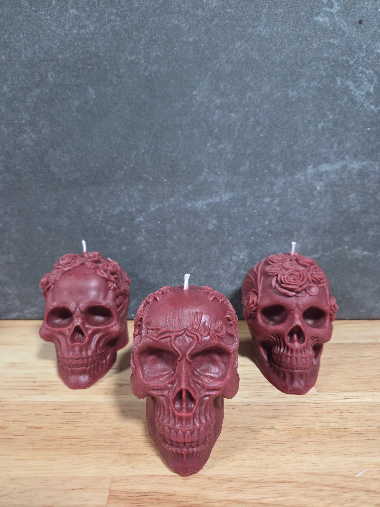 Skull Sett Red Candle
