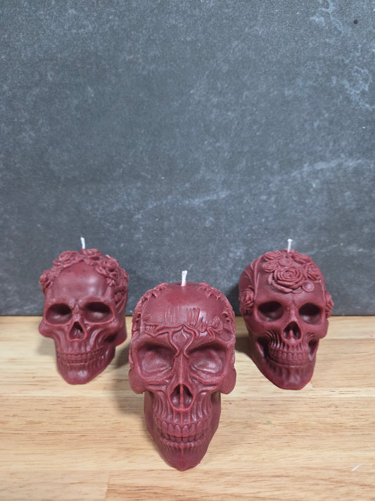 Skull Sett Red Candle