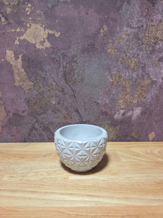 Bruin grijze Kaarsenhouder Geo Bloom – Handgemaakt & Minimalistisch