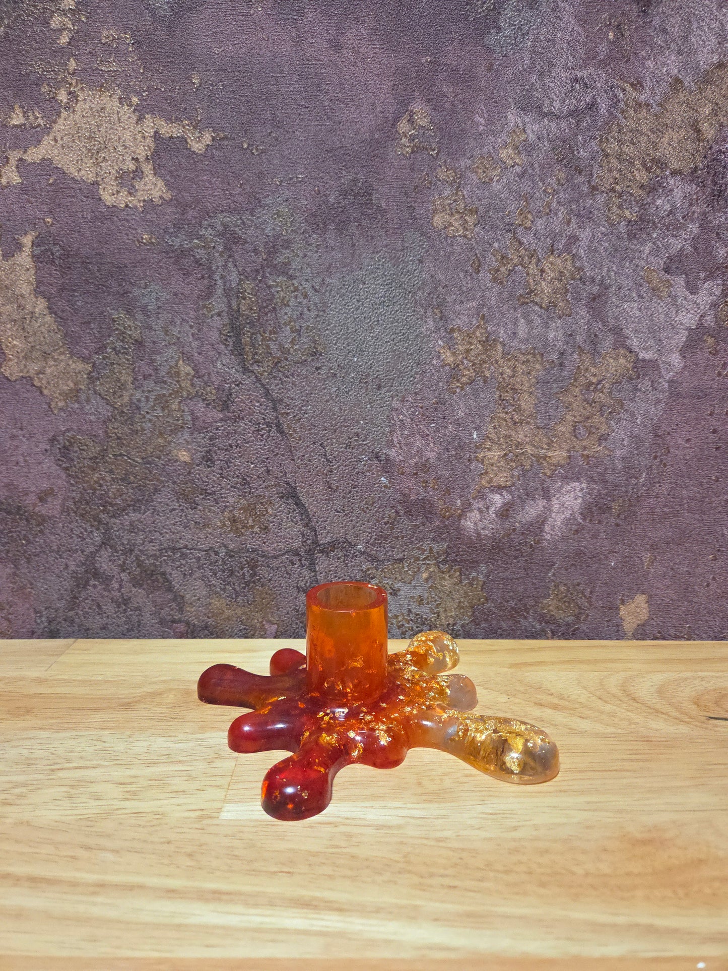 Splash Kaarsenhouder Rood Goud