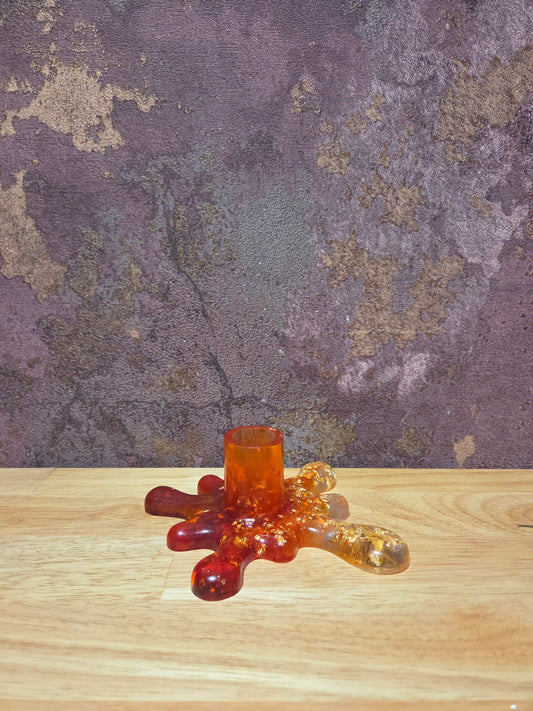 Splash Kaarsenhouder Rood Goud
