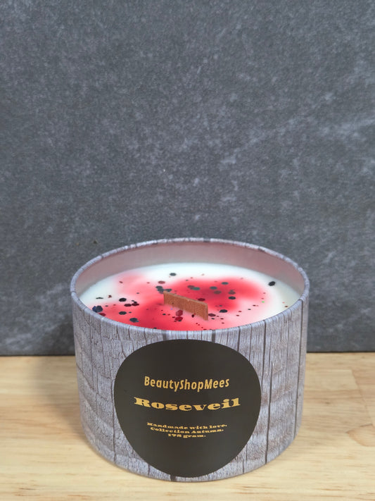 Roseveil Gray Candle – Fairy Tale Rose & Warme Vanille