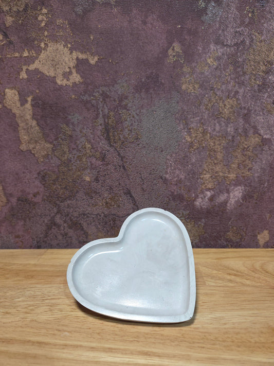 Luxe Bruin Grijs Hartjesvormig Sieradenschaaltje – Handgemaakt