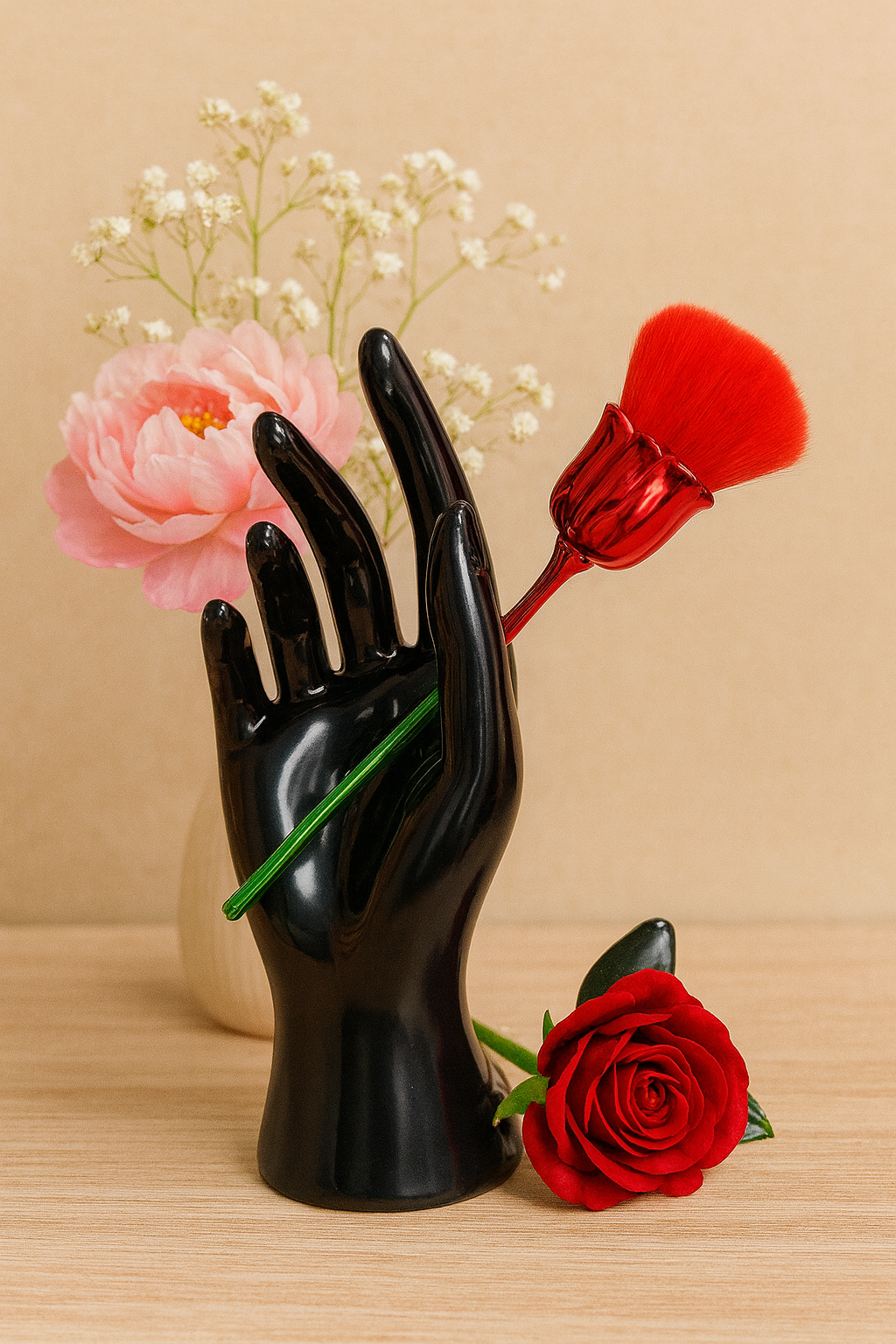 Make-up brush Rose Rood