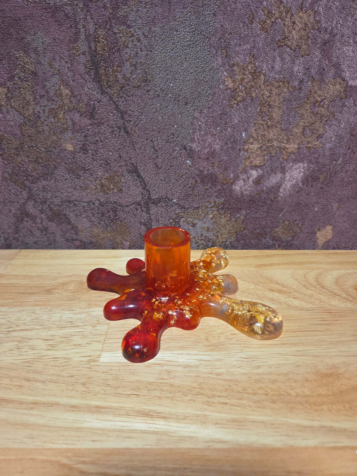 Splash Kaarsenhouder Rood Goud