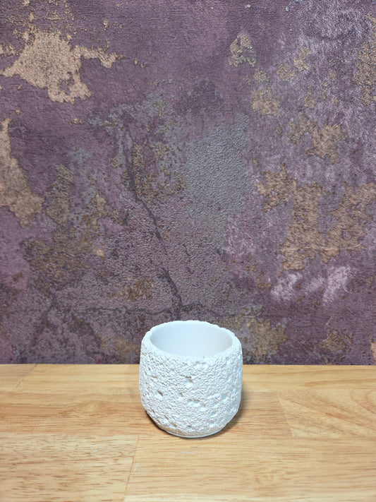 Kaarsenhouder Maan Wit – Ruwe Textuur & Natuurlijke Look