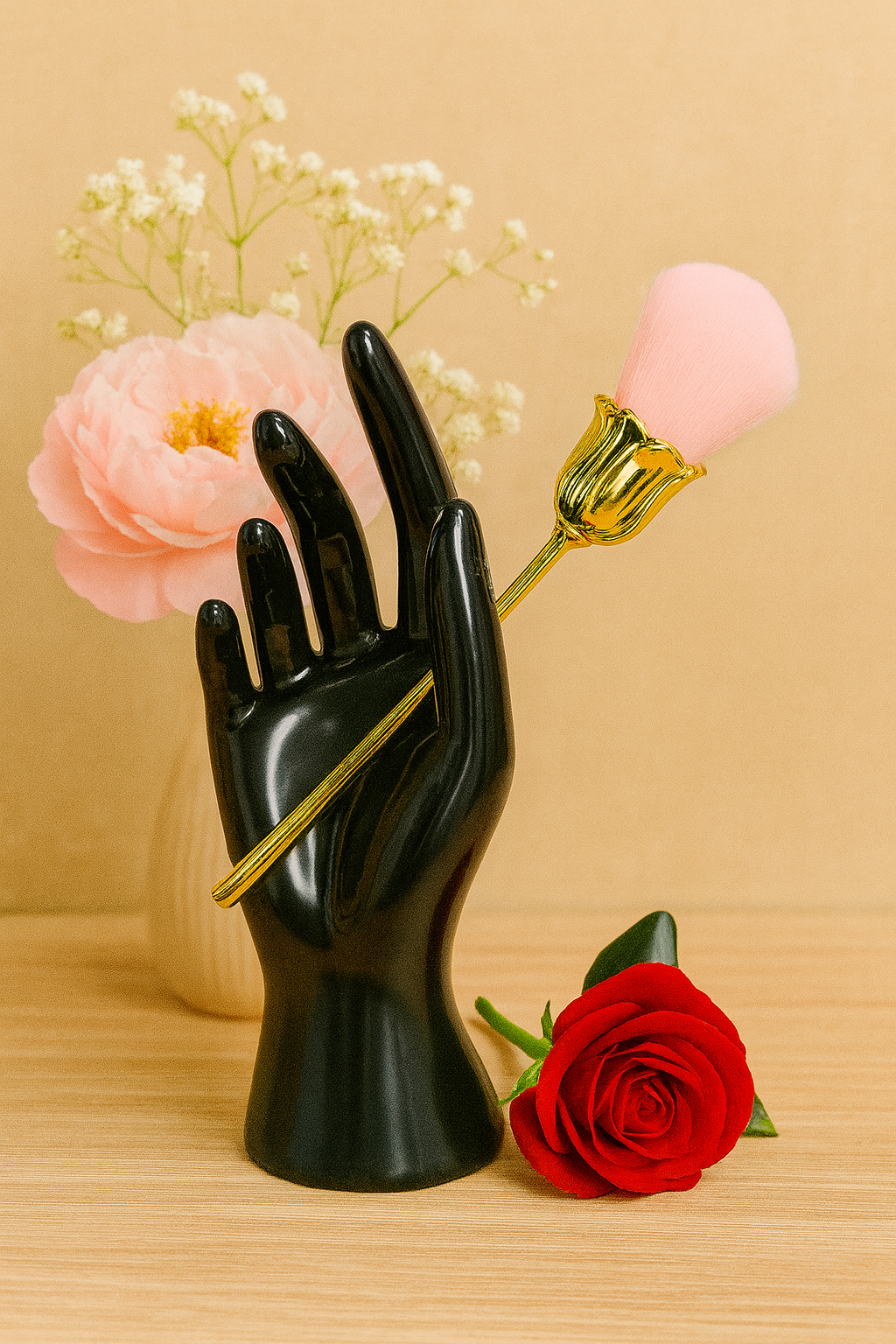 Make-up brush Rose Roze Wit