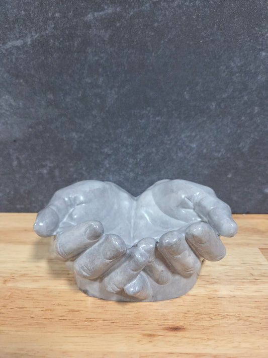 Luxe Grijze Decoratie beeld / schaal – Open Handen