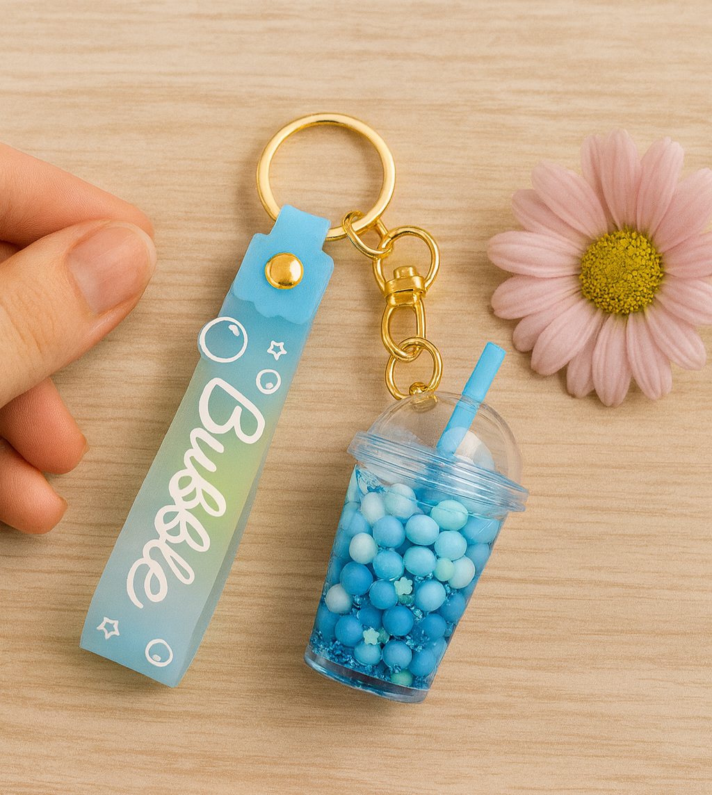 Boba Tea Sleutelhanger Blauw