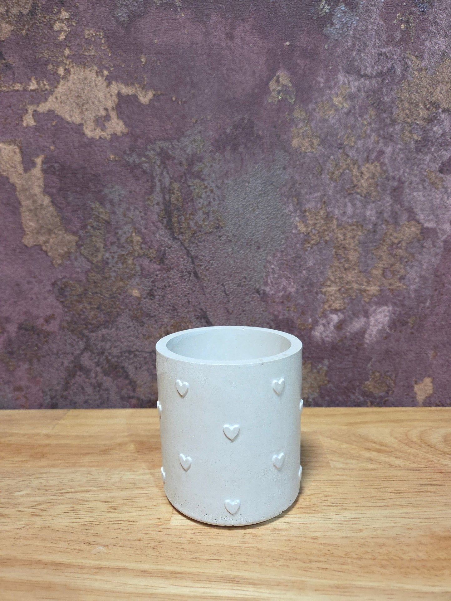 Kaarsenhouder Beige met Hartjes – Minimalistisch & Romantisch